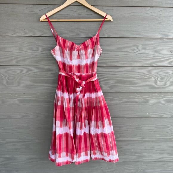 BCBG MaxAzria cotton blend pink wrap tie A line dress - Picture 1 of 5
